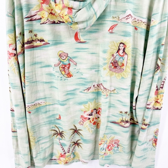 ✅ Polo Ralph Lauren Hula Girl Surf Hawaiian Bear Light Hoodie Sweatshirt Sz LG - Picture 10 of 11